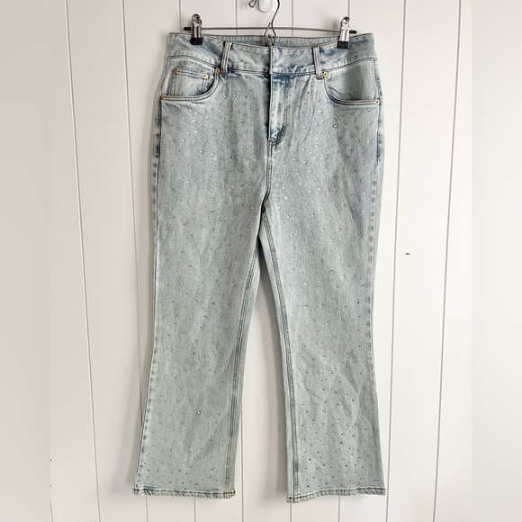 Generation Love Janet Crystal Denim Jeans  pants Women size 31 Light Blue NWT - Picture 1 of 11